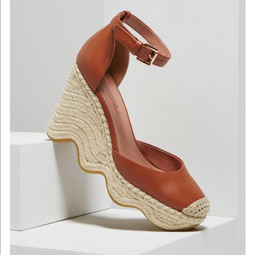 Brand new BCBG Abell Leather Wedge Espadrilles